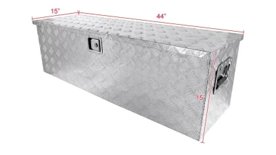Spec-D Universal 44" Heavy Duty Silver Aluminum Truck Tool Box w/ Side Handles, Lock, & Keys                                     - TBOX-ALM06 - Image 2