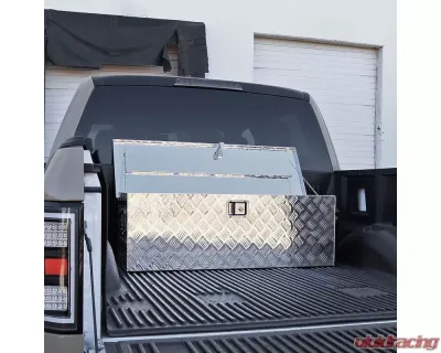 Spec-D Universal 44" Heavy Duty Silver Aluminum Truck Tool Box w/ Side Handles, Lock, & Keys - TBOX-ALM06