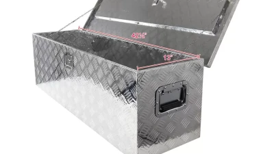 Spec-D Universal 44" Heavy Duty Silver Aluminum Truck Tool Box w/ Side Handles, Lock, & Keys                                     - TBOX-ALM06 - Image 5