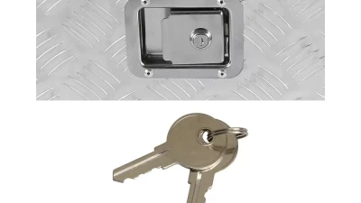 Spec-D Universal 44" Heavy Duty Silver Aluminum Truck Tool Box w/ Side Handles, Lock, & Keys                                     - TBOX-ALM06 - Image 8