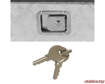 Spec-D Universal 44" Heavy Duty Silver Aluminum Truck Tool Box w/ Side Handles, Lock, & Keys - TBOX-ALM06