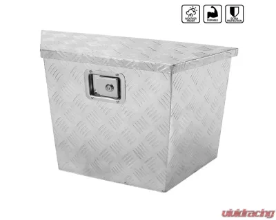 Spec-D Universal 15-28" Silver Aluminum Heavy Duty Truck Trailer Tongue Tool Box w/ Lock & Keys - TBOX-ALM08