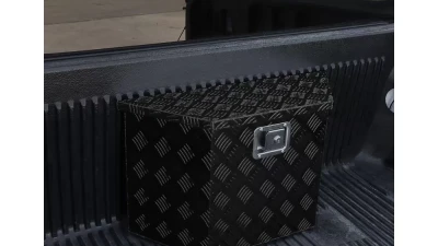 Spec-D Universal 15~28" Black Heavy Duty Aluminum Truck Trailer Tongue Tool Box w/ Lock & Keys                                     - TBOX-ALM08BK - Image 3