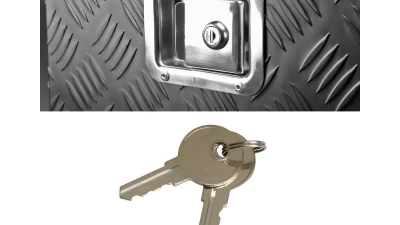 Spec-D Universal 15~28" Black Heavy Duty Aluminum Truck Trailer Tongue Tool Box w/ Lock & Keys                                     - TBOX-ALM08BK - Image 8