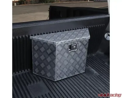 Spec-D Universal 15-28" Silver Aluminum Heavy Duty Truck Trailer Tongue Tool Box w/ Lock & Keys - TBOX-ALM08
