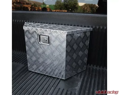 Spec-D Universal 15-28" Silver Aluminum Heavy Duty Truck Trailer Tongue Tool Box w/ Lock & Keys - TBOX-ALM08