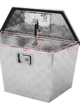 Spec-D Universal 15-28" Silver Aluminum Heavy Duty Truck Trailer Tongue Tool Box w/ Lock & Keys                                     - TBOX-ALM08 - Image 5