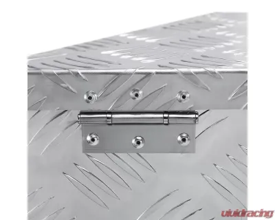 Spec-D Universal 15-28" Silver Aluminum Heavy Duty Truck Trailer Tongue Tool Box w/ Lock & Keys - TBOX-ALM08