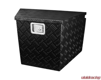 Spec-D Universal 15~29" Heavy Duty Black Aluminum Truck Trailer Tongue Tool Box w/ Lock & Keys - TBOX-ALM09BK