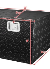 Spec-D Universal 15~29" Heavy Duty Black Aluminum Truck Trailer Tongue Tool Box w/ Lock & Keys                                     - TBOX-ALM09BK - Image 2