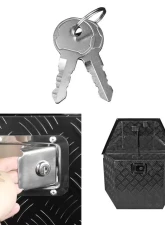 Spec-D Universal 15~29" Heavy Duty Black Aluminum Truck Trailer Tongue Tool Box w/ Lock & Keys                                     - TBOX-ALM09BK - Image 5