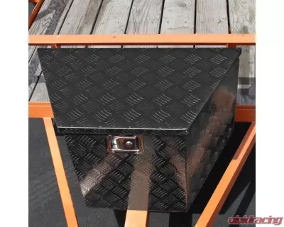 Spec-D Universal 15~29" Heavy Duty Black Aluminum Truck Trailer Tongue Tool Box w/ Lock & Keys - TBOX-ALM09BK