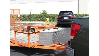 Spec-D Universal 15~29" Silver Heavy Duty Aluminum Truck Trailer Tongue Tool Box w/ Lock & Keys                                     - TBOX-ALM09 - Image 3