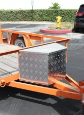 Spec-D Universal 15-29" Silver Aluminum Heavy Duty Truck Trailer Tongue Tool Box w/ Lock & Keys                                     - TBOX-ALM09 - Image 4