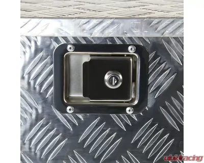 Spec-D Universal 15-29" Silver Aluminum Heavy Duty Truck Trailer Tongue Tool Box w/ Lock & Keys - TBOX-ALM09