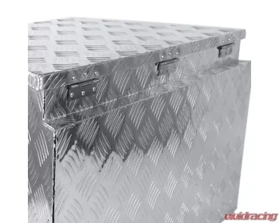 Spec-D Universal 15-29" Silver Aluminum Heavy Duty Truck Trailer Tongue Tool Box w/ Lock & Keys - TBOX-ALM09