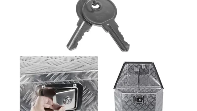 Spec-D Universal 15~29" Silver Heavy Duty Aluminum Truck Trailer Tongue Tool Box w/ Lock & Keys                                     - TBOX-ALM09 - Image 9