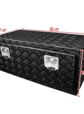 Spec-D Universal 36" Heavy Duty Black Aluminum Underbody Truck Tool Box w/ T-Handle Latches, Locks, & Keys                                     - TBOX-ALM11BK - Image 2