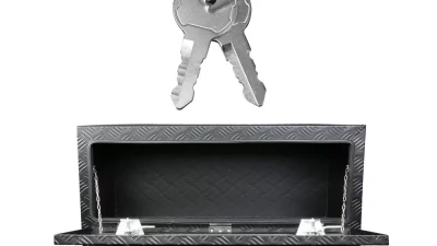 Spec-D Universal 36" Heavy Duty Black Aluminum Underbody Truck Tool Box w/ T-Handle Latches, Locks, & Keys                                     - TBOX-ALM11BK - Image 4