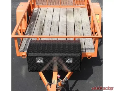 Spec-D Universal 36" Heavy Duty Black Aluminum Underbody Truck Tool Box w/ T-Handle Latches, Locks, & Keys - TBOX-ALM11BK
