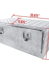 Spec-D Universal 36" Heavy Duty Silver Aluminum Underbody Truck Tool Box w/ T-Handle Latches, Locks, & Keys                                     - TBOX-ALM11 - Image 2