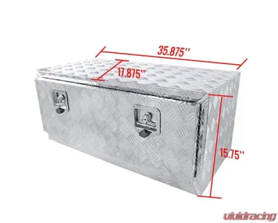 Spec-D Universal 36" Heavy Duty Silver Aluminum Underbody Truck Tool Box w/ T-Handle Latches, Locks, & Keys - TBOX-ALM11