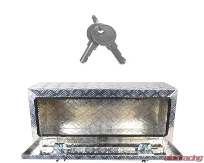 Spec-D Universal 36" Heavy Duty Silver Aluminum Underbody Truck Tool Box w/ T-Handle Latches, Locks, & Keys - TBOX-ALM11