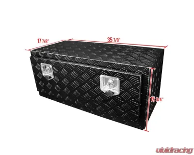 Spec-D Universal 49" Heavy Duty Black Aluminum Truck Tool Box w/ Side Handles, Lock, & Keys - TBOX-ALM14BK