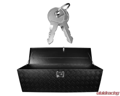 Spec-D Universal 49" Heavy Duty Black Aluminum Truck Tool Box w/ Side Handles, Lock, & Keys - TBOX-ALM14BK