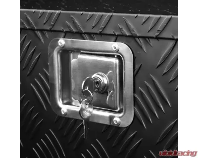 Spec-D Universal 49" Heavy Duty Black Aluminum Truck Tool Box w/ Side Handles, Lock, & Keys - TBOX-ALM14BK