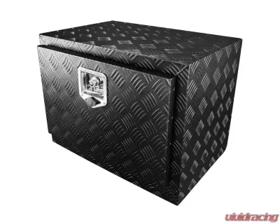 Spec-D Universal 24" Black Aluminum Heavy Duty Underbody Truck Tool Box w/ T-Handle Latch, Lock & Keys - TBOX-ALM15BK