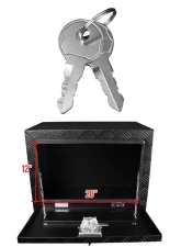 Spec-D Universal 24" Black Aluminum Heavy Duty Underbody Truck Tool Box w/ T-Handle Latch, Lock & Keys                                     - TBOX-ALM15BK - Image 3