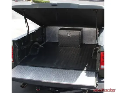 Spec-D Universal 24" Black Aluminum Heavy Duty Underbody Truck Tool Box w/ T-Handle Latch, Lock & Keys - TBOX-ALM15BK
