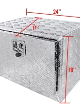 Spec-D Universal 24" Heavy Duty Silver Aluminum Underbody Truck Tool Box w/ T-Handle Latch, Lock, & Keys                                     - TBOX-ALM15 - Image 2