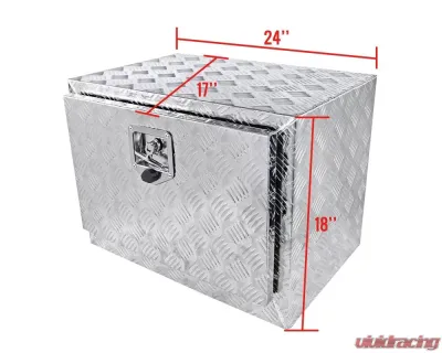 Spec-D Universal 24" Heavy Duty Silver Aluminum Underbody Truck Tool Box w/ T-Handle Latch, Lock, & Keys - TBOX-ALM15