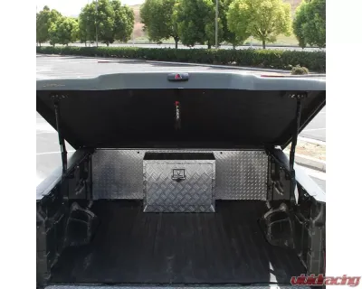 Spec-D Universal 24" Heavy Duty Silver Aluminum Underbody Truck Tool Box w/ T-Handle Latch, Lock, & Keys - TBOX-ALM15