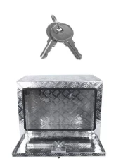 Spec-D Universal 24" Heavy Duty Silver Aluminum Underbody Truck Tool Box w/ T-Handle Latch, Lock, & Keys                                     - TBOX-ALM15 - Image 9