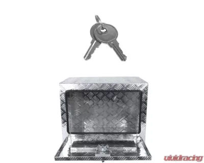 Spec-D Universal 24" Heavy Duty Silver Aluminum Underbody Truck Tool Box w/ T-Handle Latch, Lock, & Keys - TBOX-ALM15