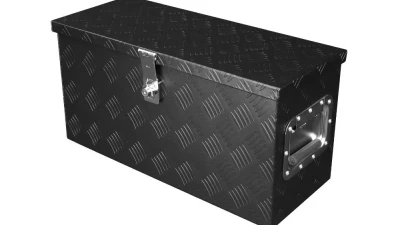 Spec-D Universal 24" Heavy Duty Black Aluminum Tool Box w/ Side Handles, Lock, & Keys                                     - TBOX-ALM25BK - Image 10