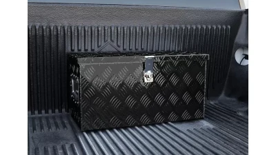 Spec-D Universal 24" Heavy Duty Black Aluminum Tool Box w/ Side Handles, Lock, & Keys                                     - TBOX-ALM25BK - Image 3