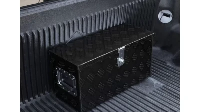 Spec-D Universal 24" Heavy Duty Black Aluminum Tool Box w/ Side Handles, Lock, & Keys                                     - TBOX-ALM25BK - Image 4