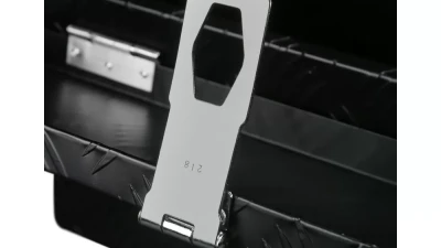 Spec-D Universal 24" Heavy Duty Black Aluminum Tool Box w/ Side Handles, Lock, & Keys                                     - TBOX-ALM25BK - Image 9