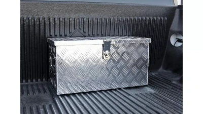 Spec-D Universal 24" Heavy Duty Silver Aluminum Truck Tool Box w/ Side Handles, Lock, & Keys                                     - TBOX-ALM25 - Image 3