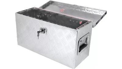 Spec-D Universal 24" Heavy Duty Silver Aluminum Truck Tool Box w/ Side Handles, Lock, & Keys                                     - TBOX-ALM25 - Image 5