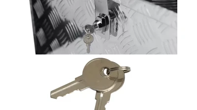 Spec-D Universal 24" Heavy Duty Silver Aluminum Truck Tool Box w/ Side Handles, Lock, & Keys                                     - TBOX-ALM25 - Image 8