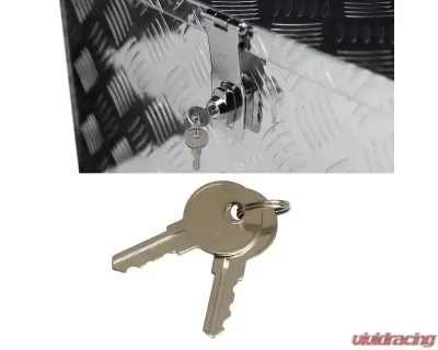 Spec-D Universal 24" Heavy Duty Silver Aluminum Truck Tool Box w/ Side Handles, Lock, & Keys - TBOX-ALM25