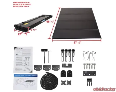 Spec-D 6'6" Standard Bed Hard Quad-Fold Tonneau Cover Ford F-150 2004-2014 - TC4H-F15004-65-SP