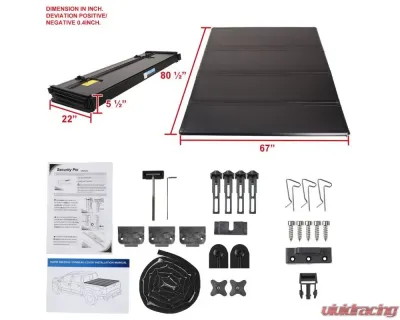 Spec-D 6'6" Standard Bed Hard Quad-Fold Tonneau Cover Ford F-150 2015-2021 - TC4H-F15015-65-SP