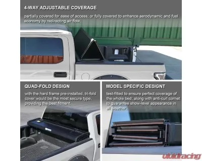 Spec-D 6'6" Standard Bed Hard Quad-Fold Tonneau Cover Ford F-150 2015-2021 - TC4H-F15015-65-SP