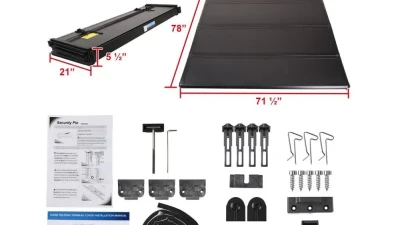 Spec-D 6.4' Bed Hard Quad-Fold Tonneau Cover Dodge Ram 2002-2021                                     - TC4H-RAM02-65-SP - Image 10